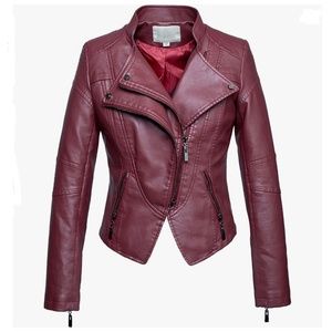 Faux Leather Asymmetrical Moto Jacket